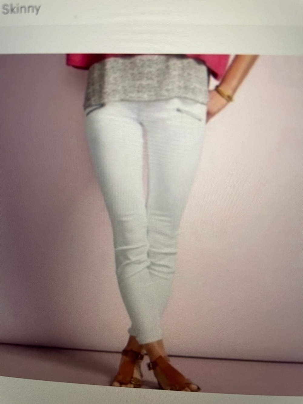Cabi moto white skinny jean style 5306 sz 14